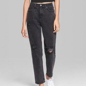 Wild Fable Straight High-Rise Destructed Mom Jeans